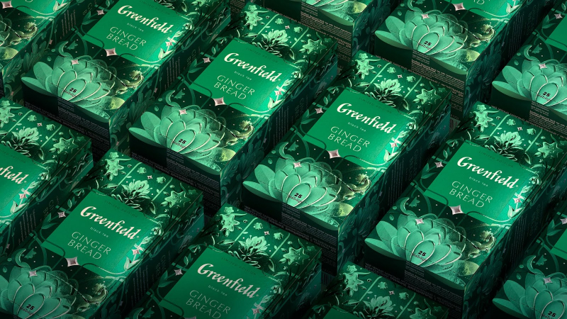 Волшебный лес на упаковке чая Greenfield